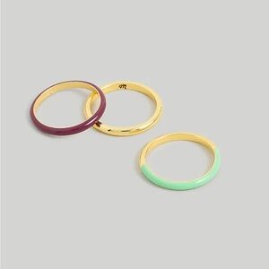 Madewell Color Block Enamel stacking rings